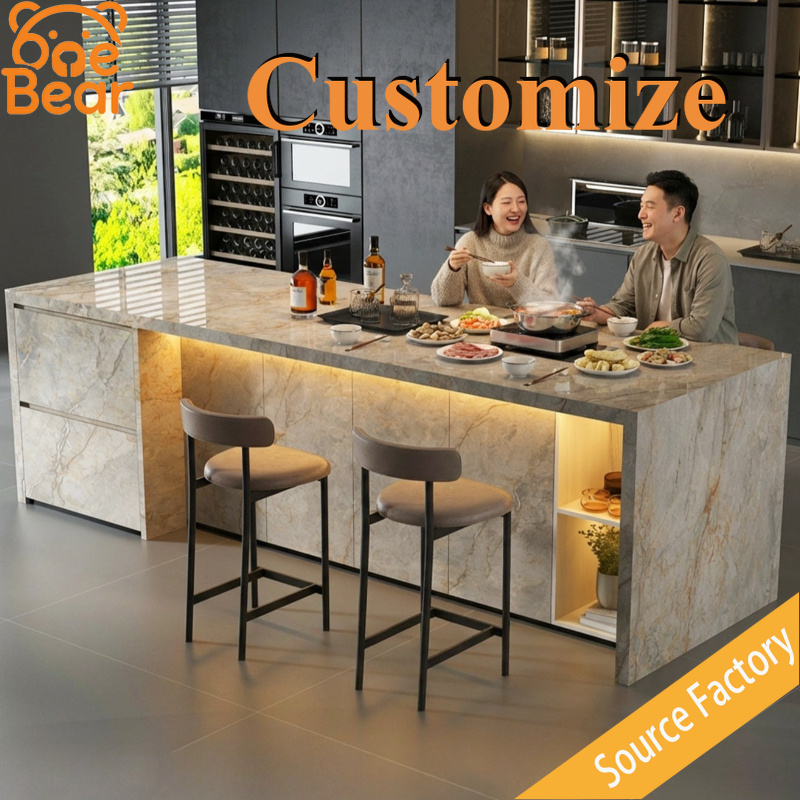 Outdoor Furniture Kitchener - Square Solid Marble Island Countertop Thickened