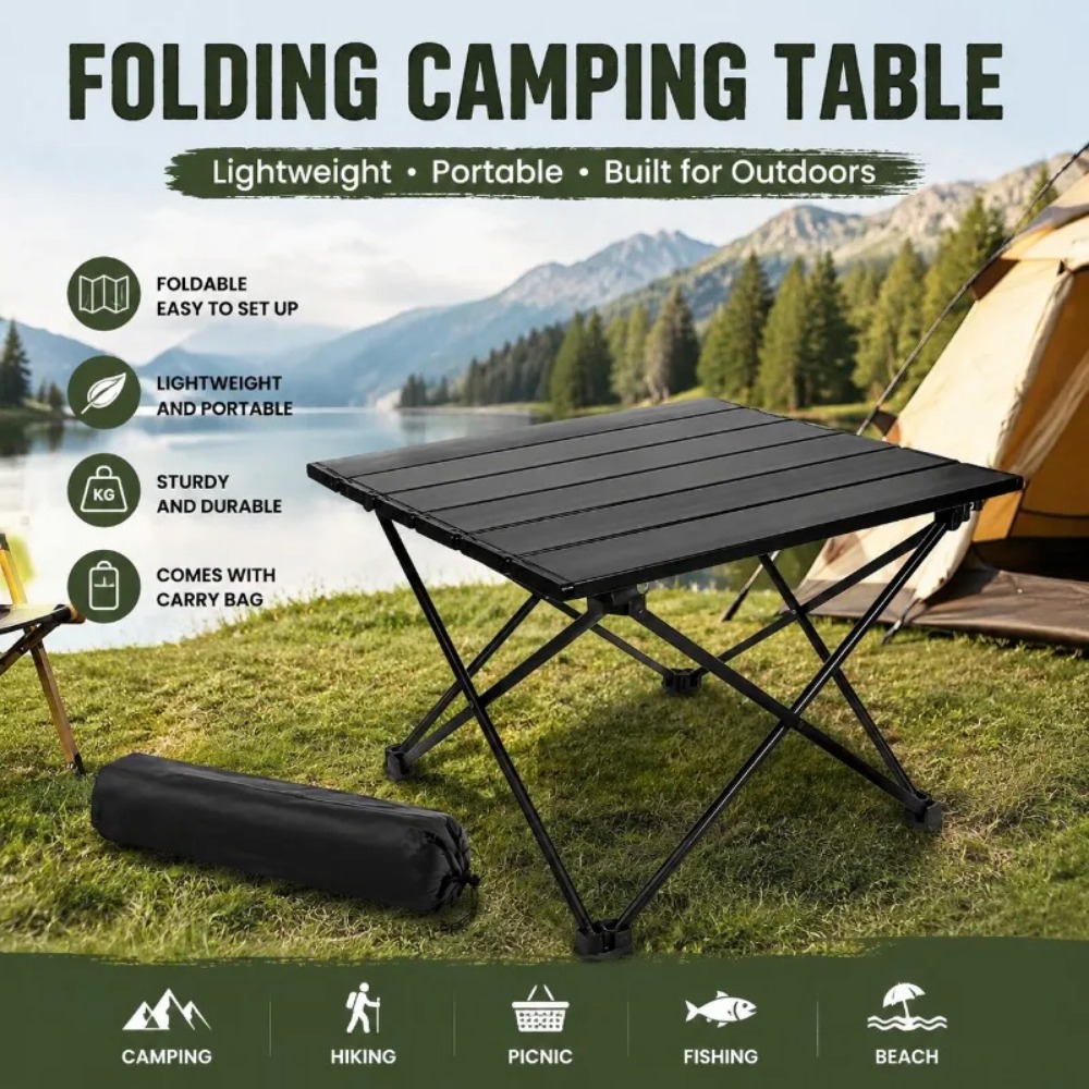 Outdoor Furniture Usa - Ultra-lightweight Portable Camping Folding Table Roller