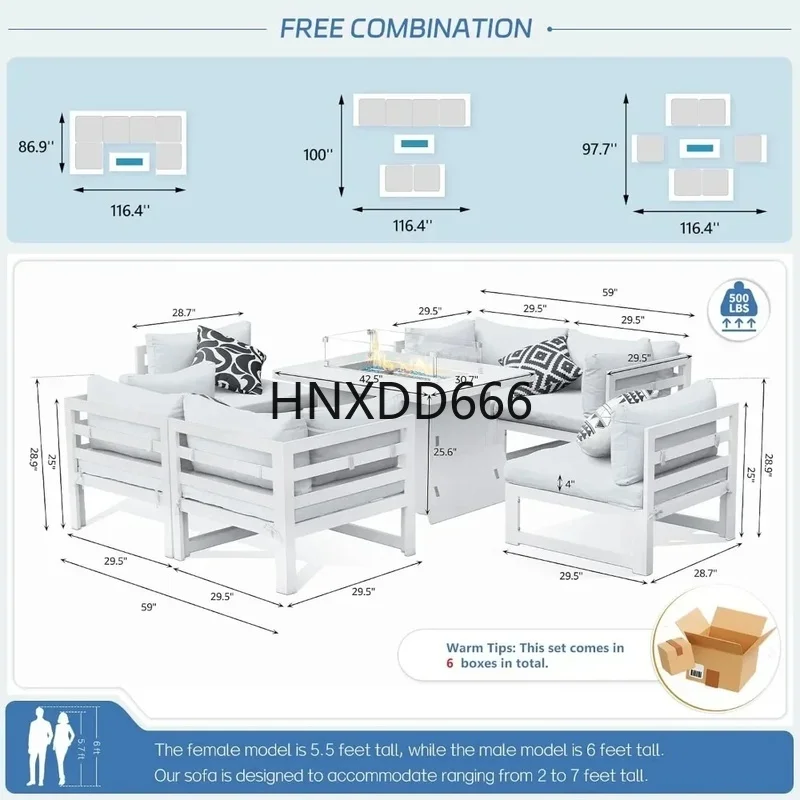 7-Piece Aluminum Outdoor Patio - đánh giá và giá Outdoor Furniture Fire Pit