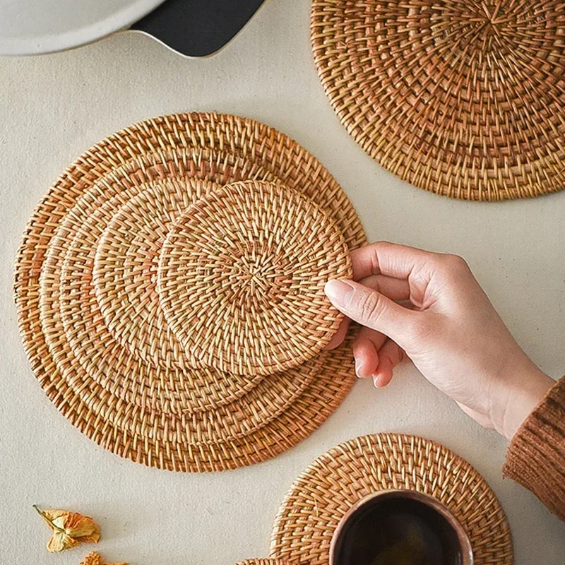 Handmade Round Rattan Coasters - đánh giá và giá Outdoor Furniture Sale