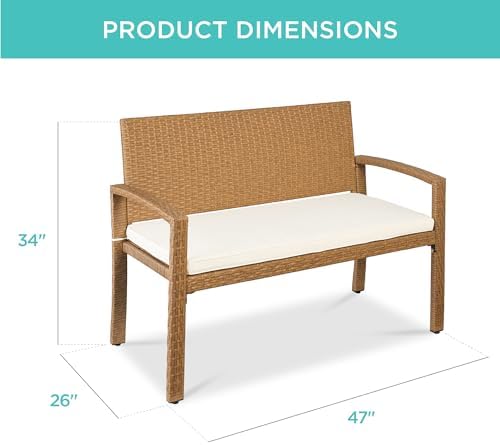 Outdoor Bench 2-Person Wicker  - đánh giá và giá Outdoor Furniture Cushion