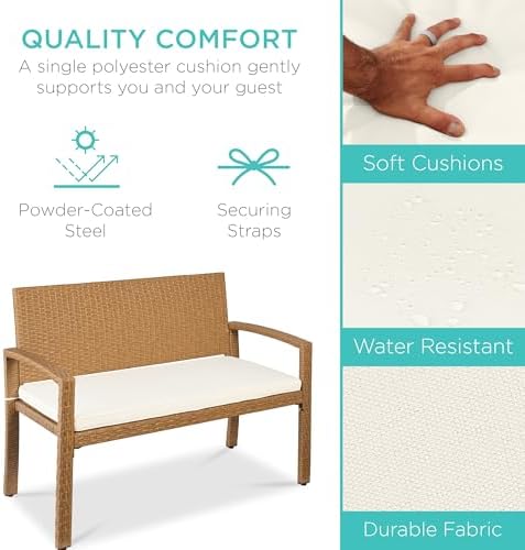 Outdoor Bench 2-Person Wicker  - đánh giá và giá Outdoor Furniture Cushion