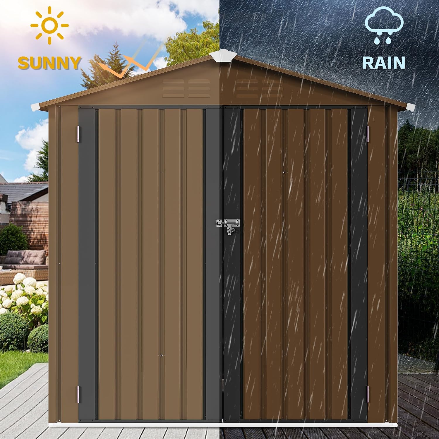 6x4ft Metal Outdoor Storage Sh - đánh giá và giá Outdoor Furniture Waterproof