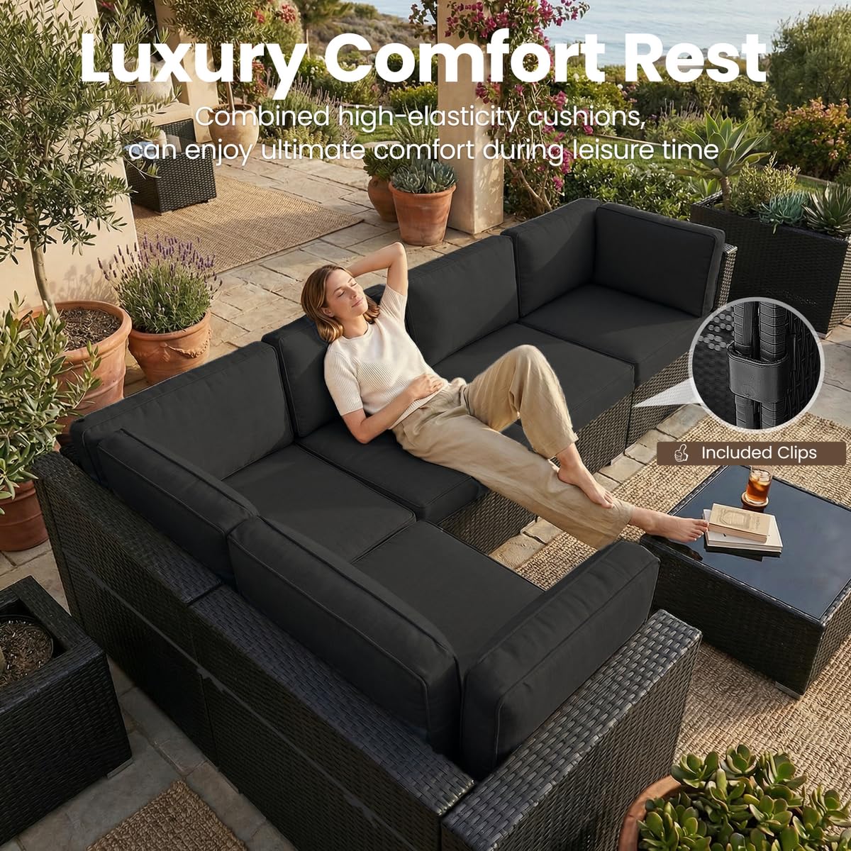 8 Pieces Patio Furniture Set w - đánh giá và giá Outdoor Furniture Fire Pit