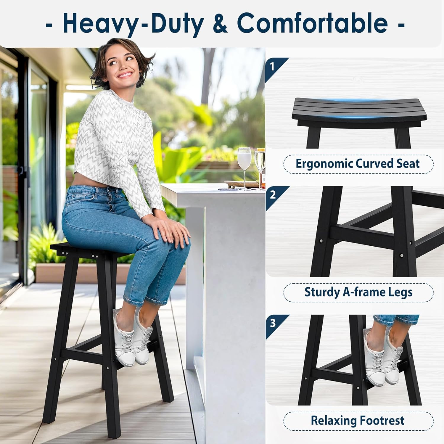 29in HDPE Outdoor Bar Stools S - đánh giá và giá Outdoor Furniture Kitchener