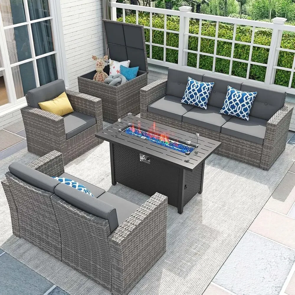 8-Piece Patio Furniture Set wi - đánh giá và giá Outdoor Furniture Fire Pit