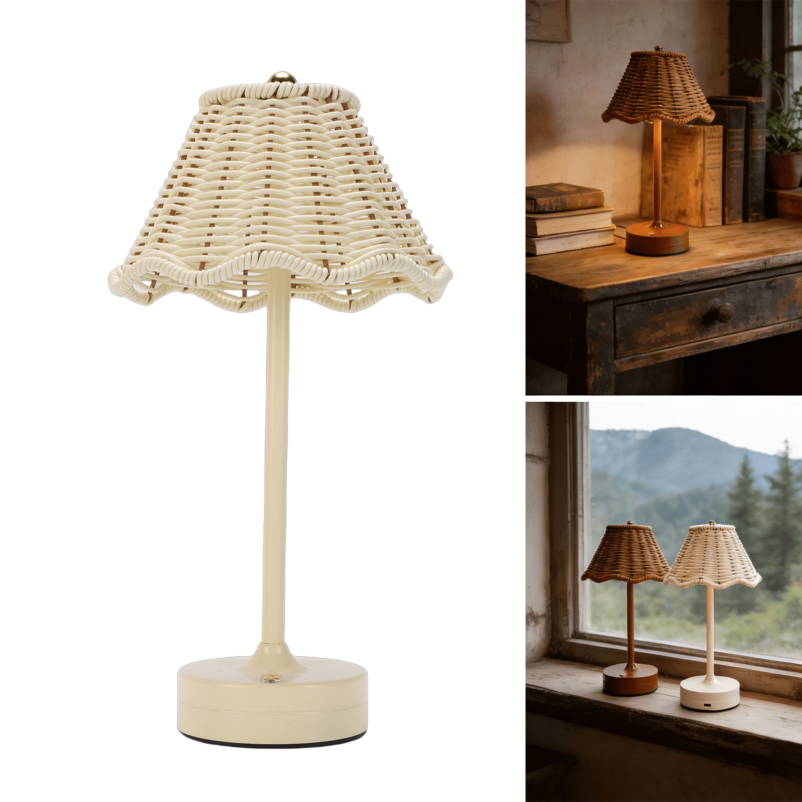 LED Vintage Rattan Table Lamp  - đánh giá và giá Outdoor Furniture Sale