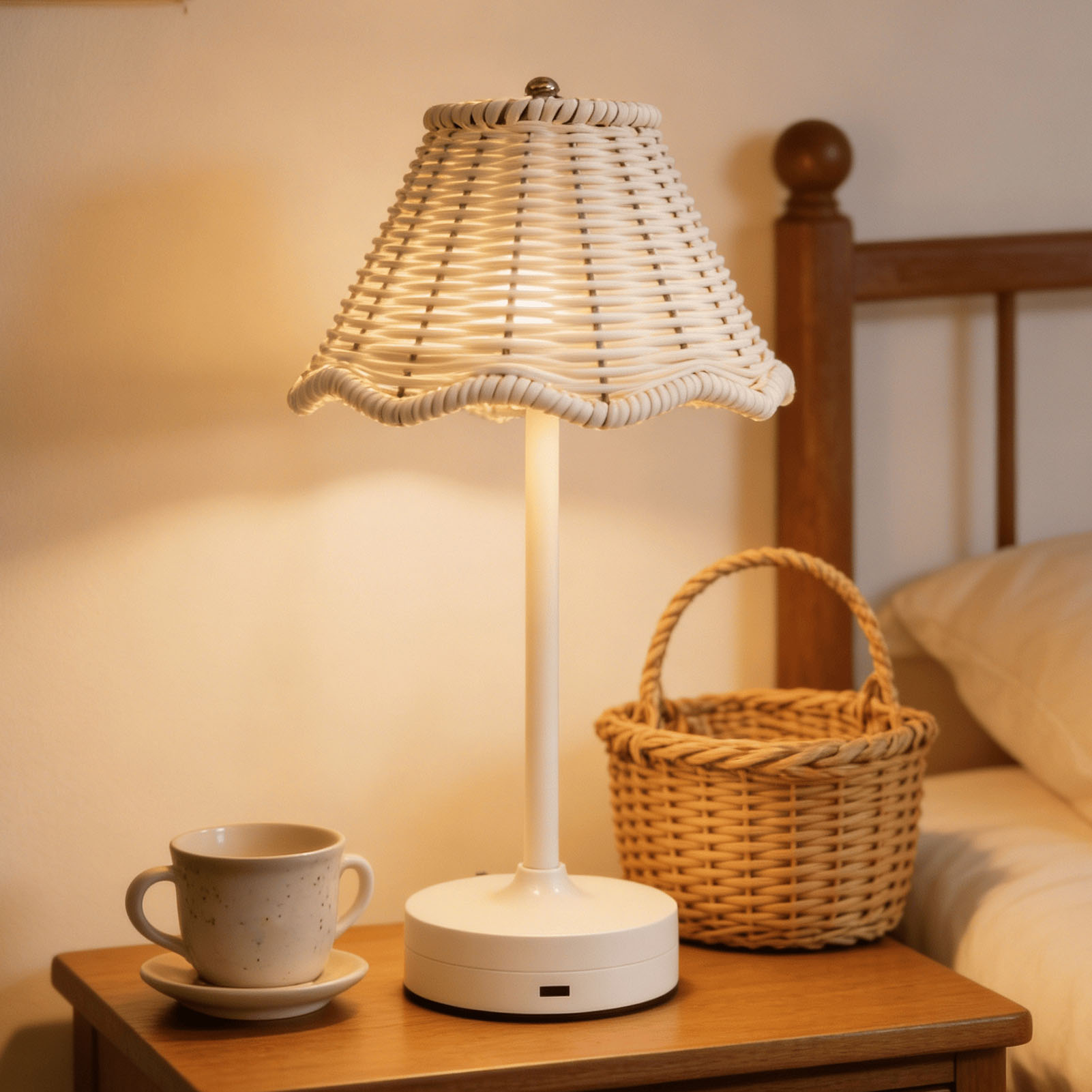 LED Vintage Rattan Table Lamp  - đánh giá và giá Outdoor Furniture Sale