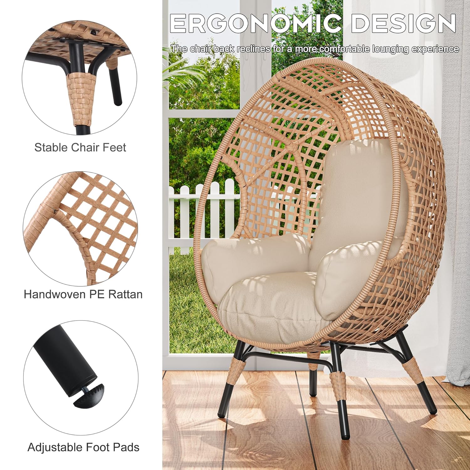 Elegant Arc Back Hanging Egg C - đánh giá và giá Hanging Egg Chair