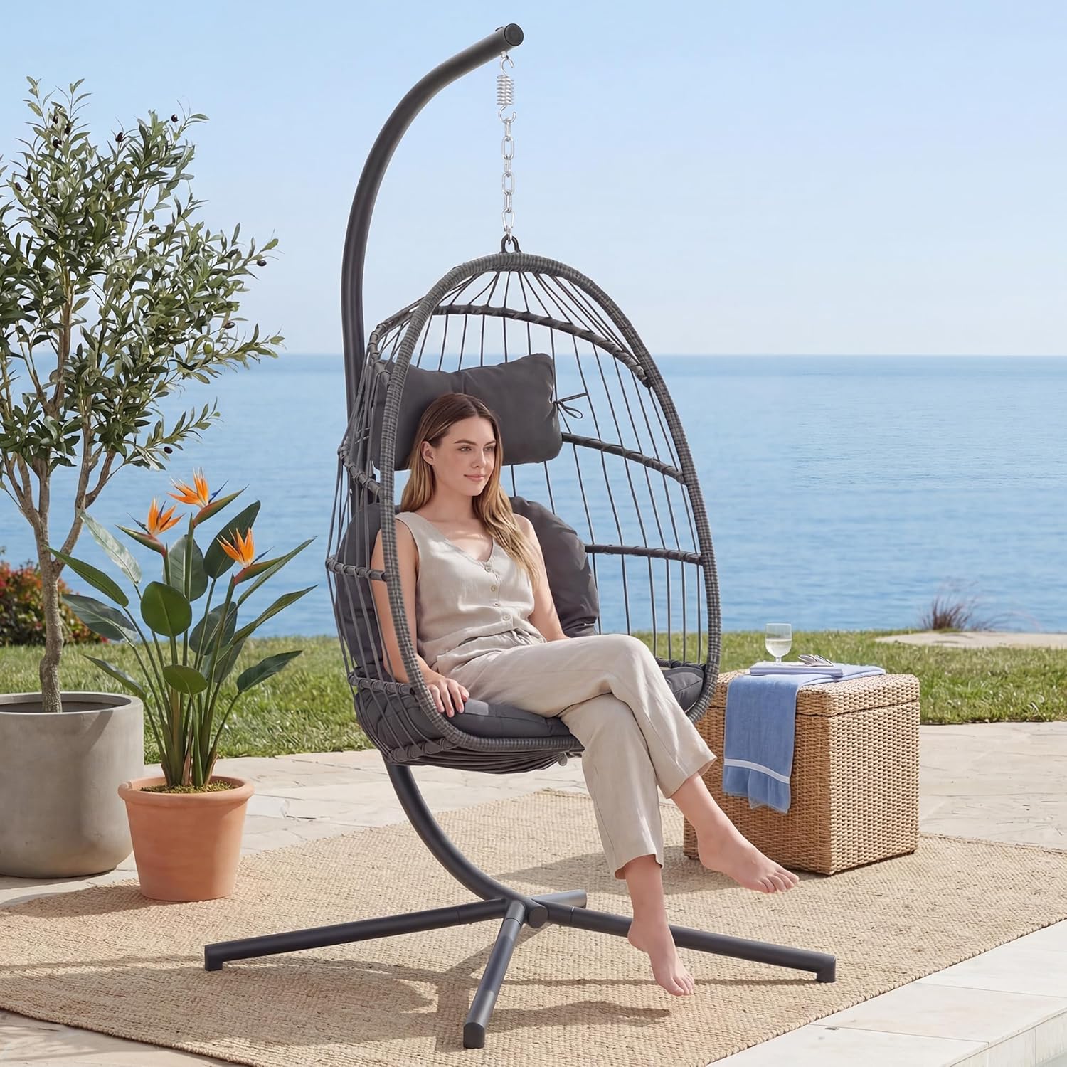Indoor Outdoor Egg Hanging Cha - đánh giá và giá Hanging Egg Chair