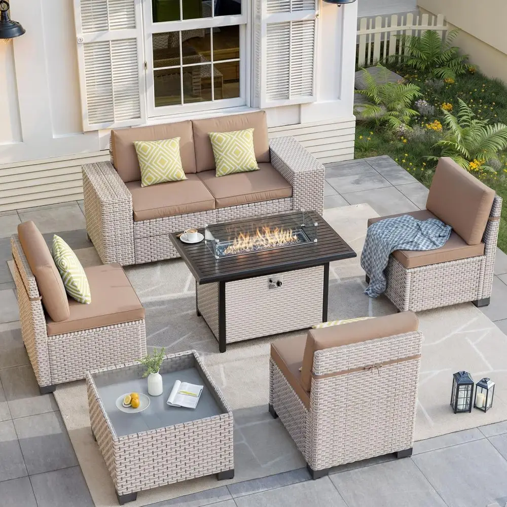 7-Piece Outdoor Patio Furnitur - đánh giá và giá Outdoor Furniture Fire Pit