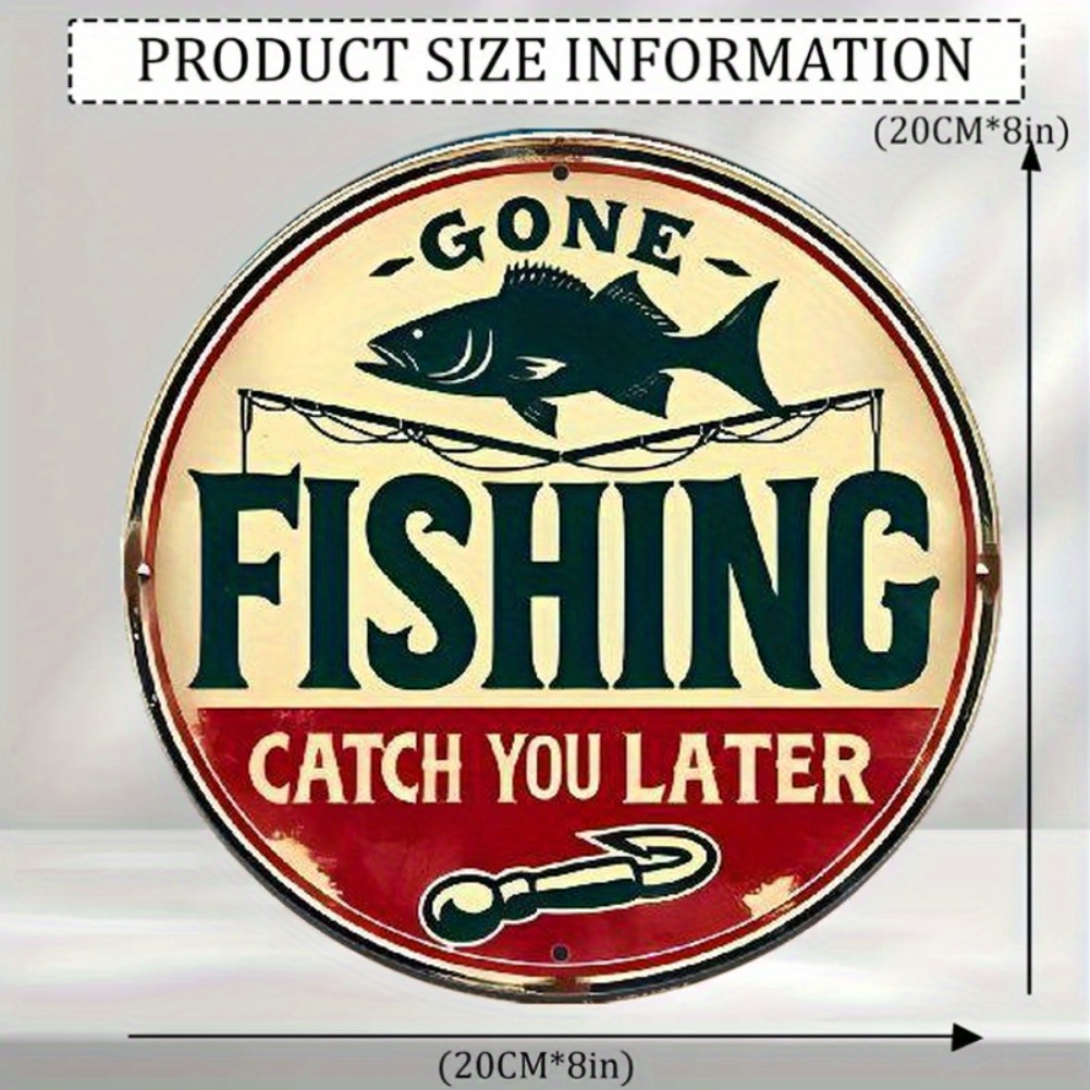 Vintage Fishing Aluminum Sign  - đánh giá và giá Outdoor Furniture Shop