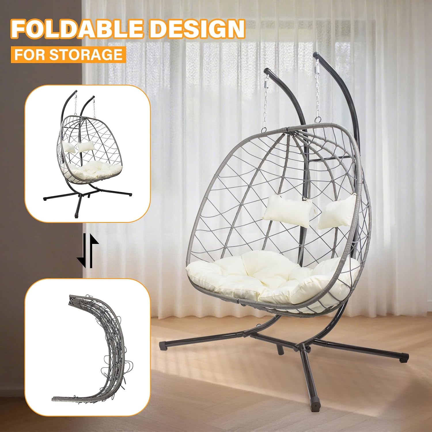 Egg Swing Chair with Stand, Ou - đánh giá và giá Hanging Egg Chair