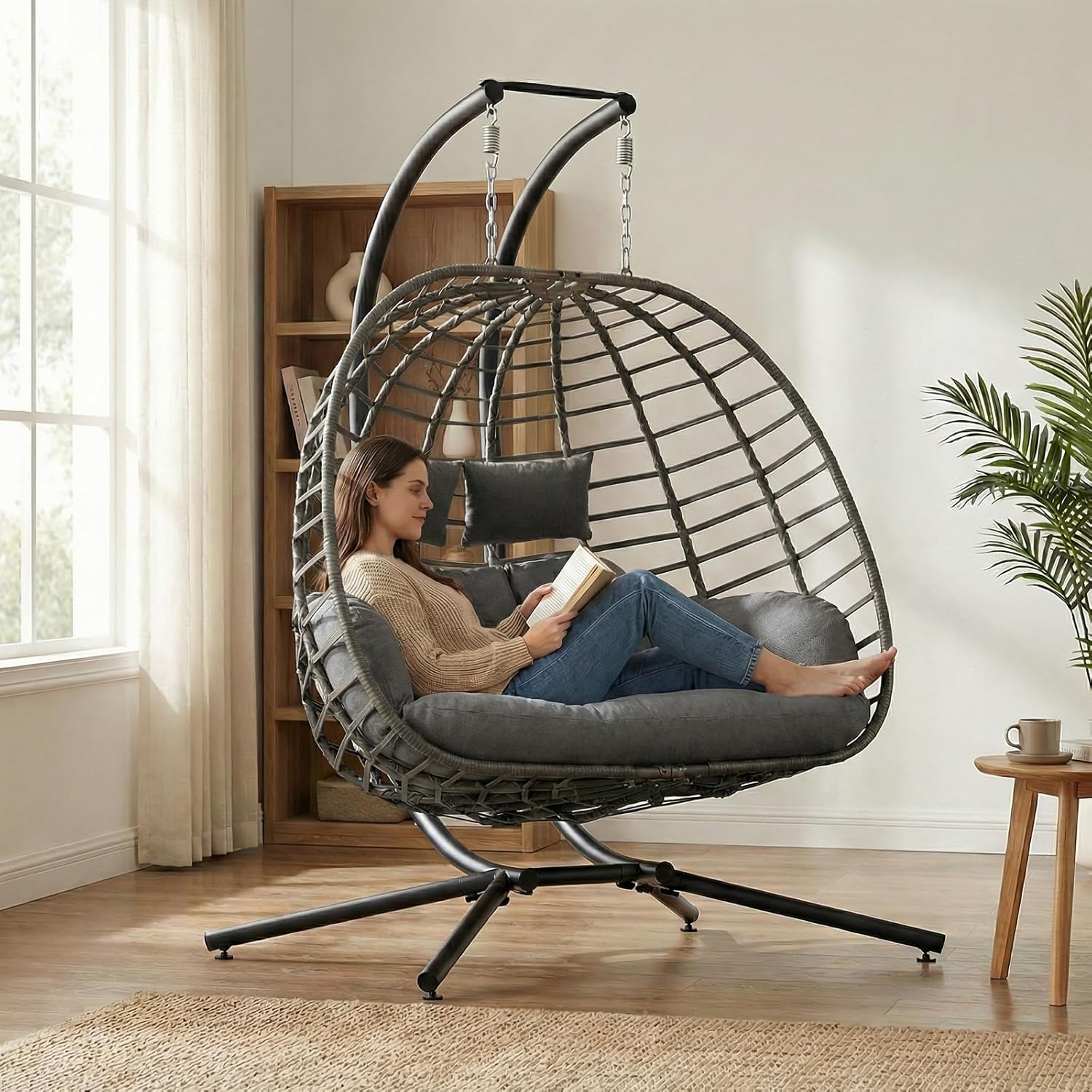 2 Person Egg Swing Chair with  - đánh giá và giá Hanging Egg Chair
