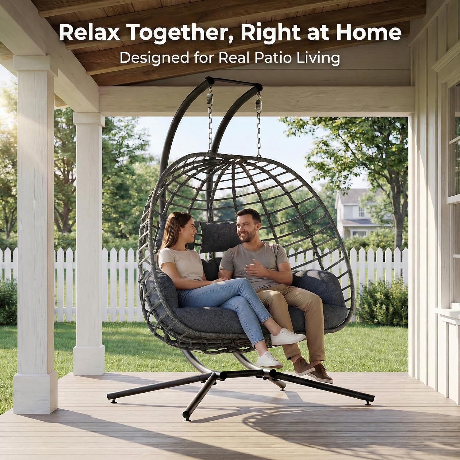 2 Person Egg Swing Chair with  - đánh giá và giá Hanging Egg Chair
