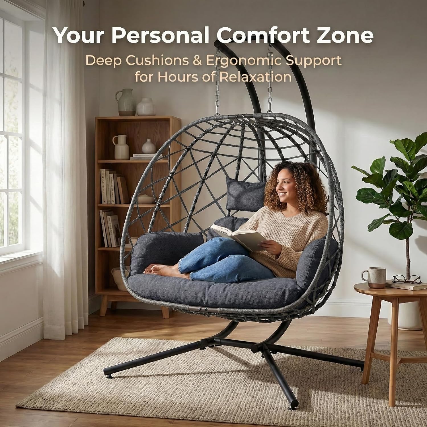 2 Person Egg Swing Chair with  - đánh giá và giá Hanging Egg Chair