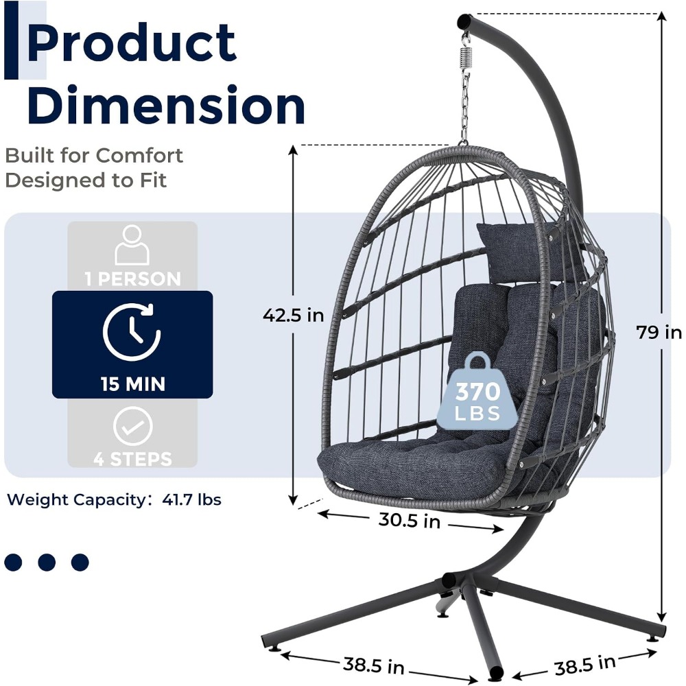 Outdoor Egg Chair with Stand,  - đánh giá và giá Hanging Egg Chair