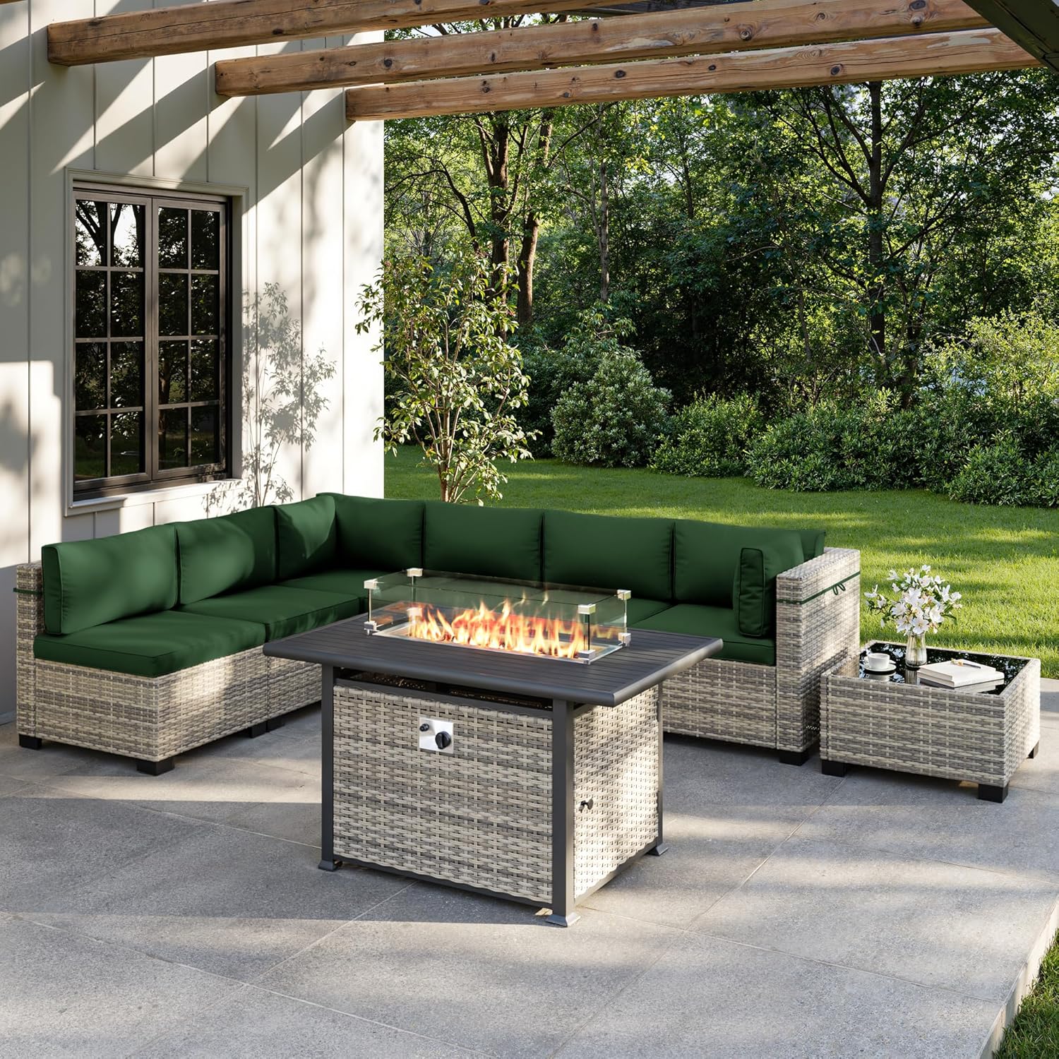 8-Piece Outdoor Patio Furnitur - đánh giá và giá Outdoor Furniture Fire Pit