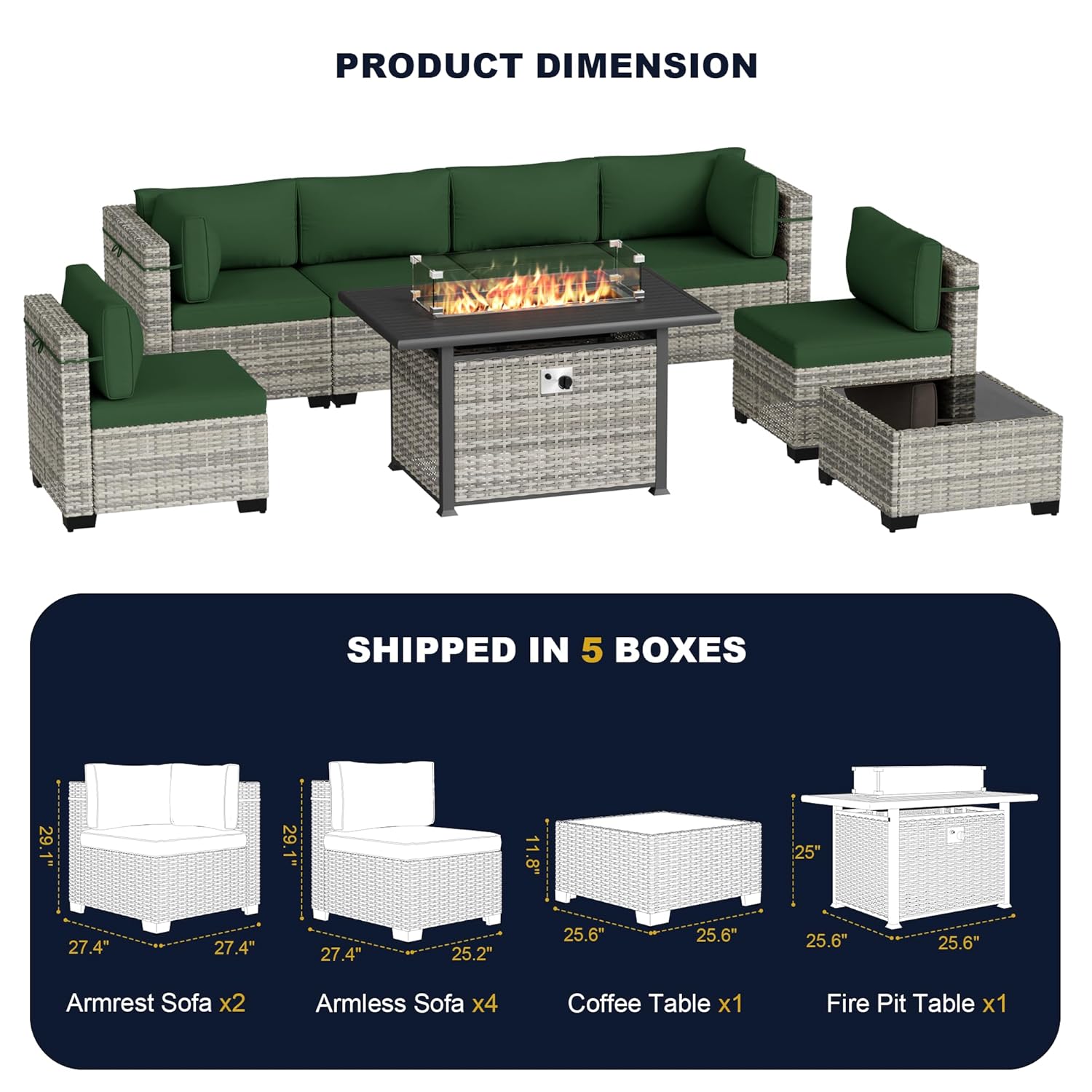 8-Piece Outdoor Patio Furnitur - đánh giá và giá Outdoor Furniture Fire Pit