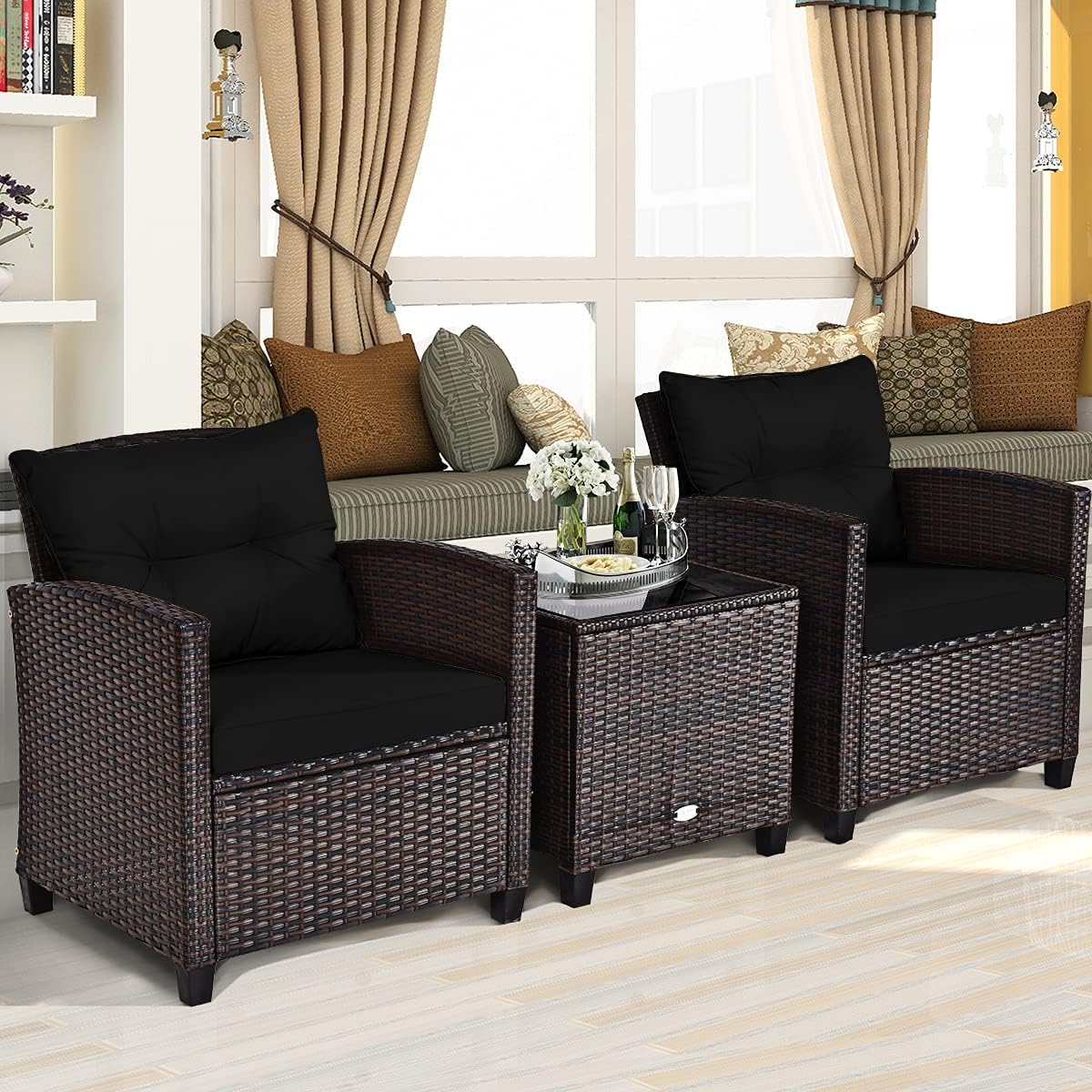 3 Pieces Patio Furniture Set,  - đánh giá và giá Outdoor Furniture Cushion