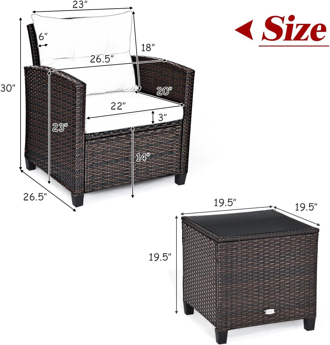 3 Pieces Patio Furniture Set,  - đánh giá và giá Outdoor Furniture Cushion